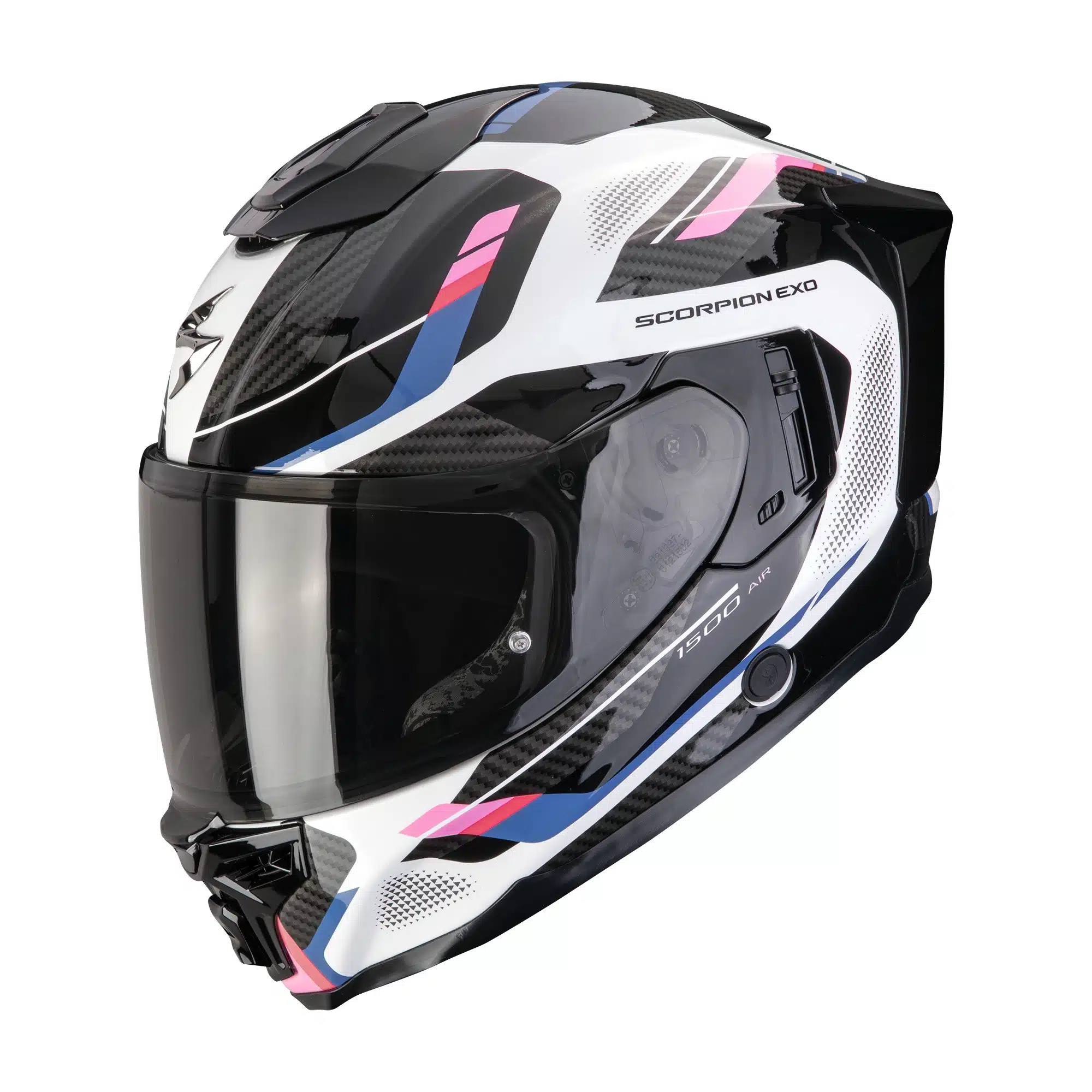 Scorpion moottoripyöräkypärä EXO-1500 AIR Sleek, valkoinen / musta / pinkki