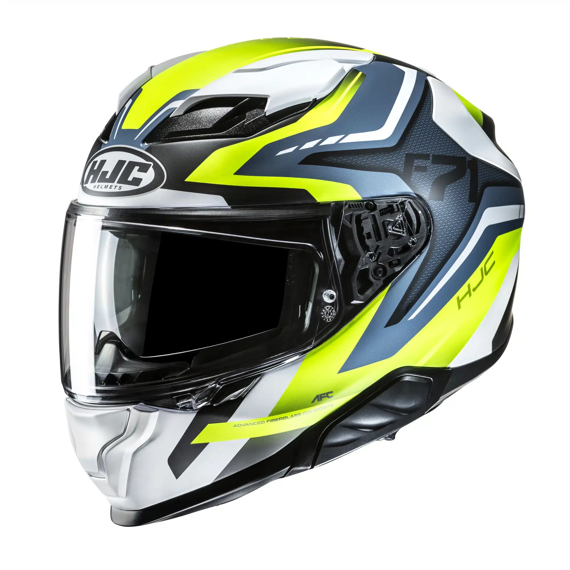 HJC Kypärä F71 Fes Valkoinen/Fluo Keltainen/Sininen MC3HSF