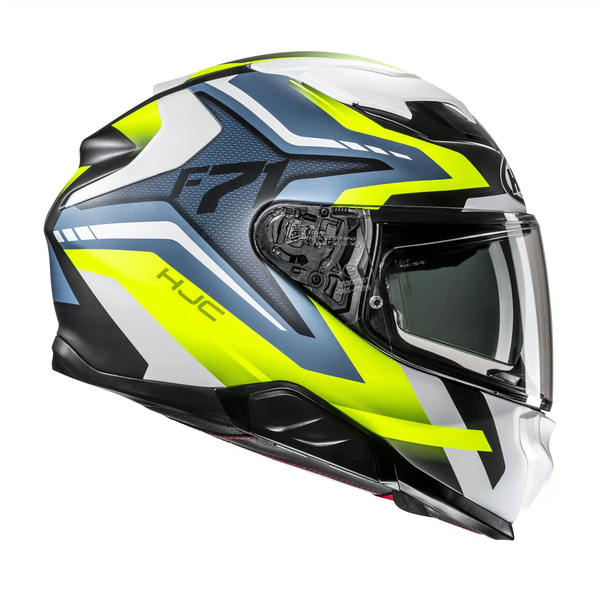 HJC Kypärä F71 Fes Valkoinen/Fluo Keltainen/Sininen MC3HSF - Image 3