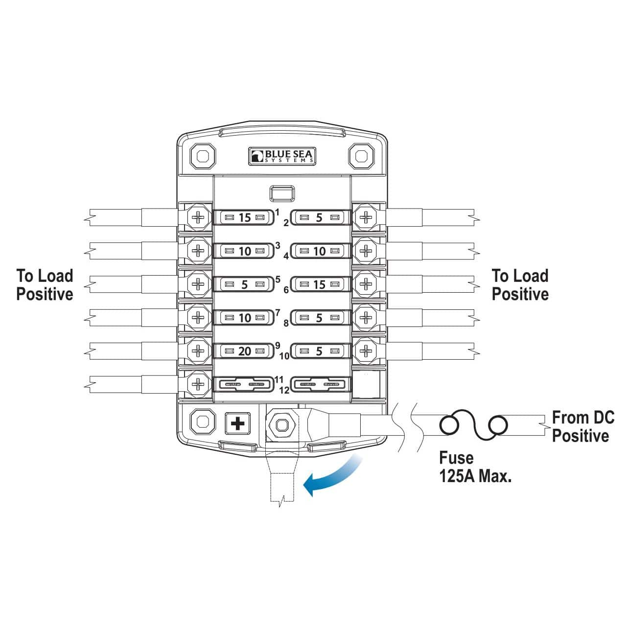 Blue Sea ST Blade Common source Fuse Blocks 134-5029 - Image 2