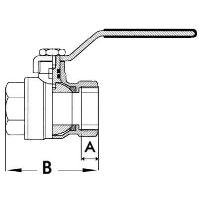 Kuulaventtili 3/4" kromattu messinkiä M17-228-03 - Image 2