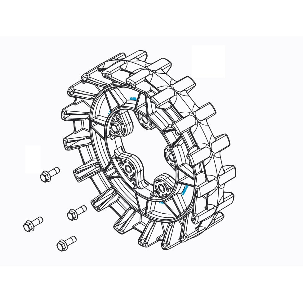 Camso Sprockets 17 teeth 4S, 5 bolt 3/8-16 x 1 1/4 - Image 2