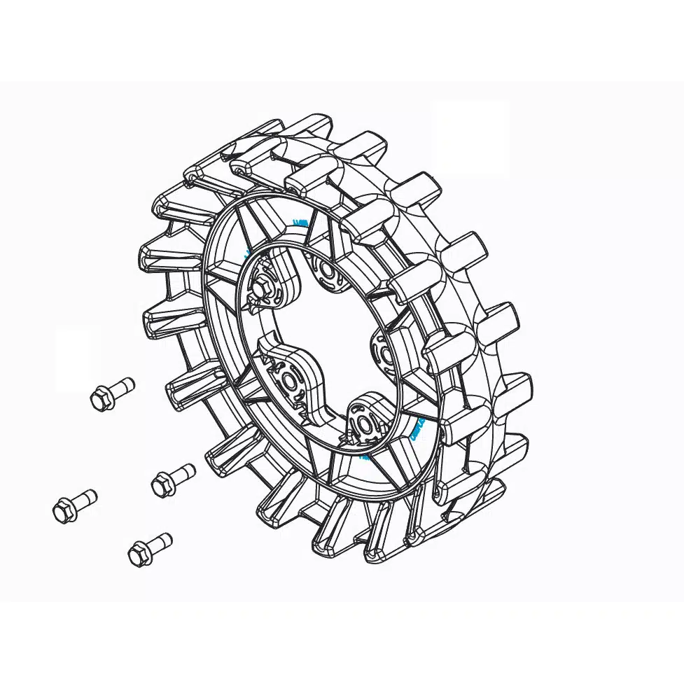 Camso Sprockets 17 teeth 4S, 5 bolt 3/8-16 x 1 1/4 - Image 2