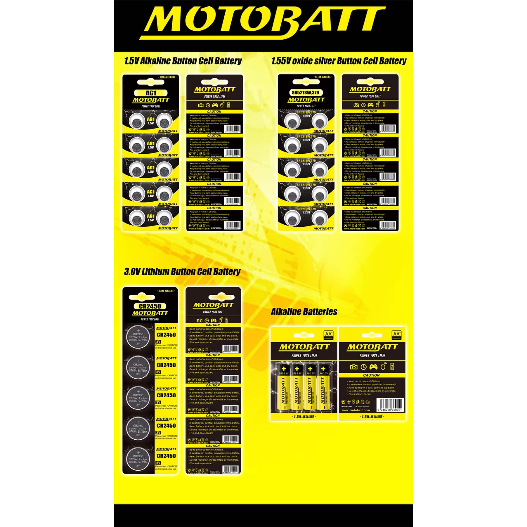 Motobatt AG4,LR626,377 1.5V Alkaline battery (10pcs) 14-580-03 - Image 2