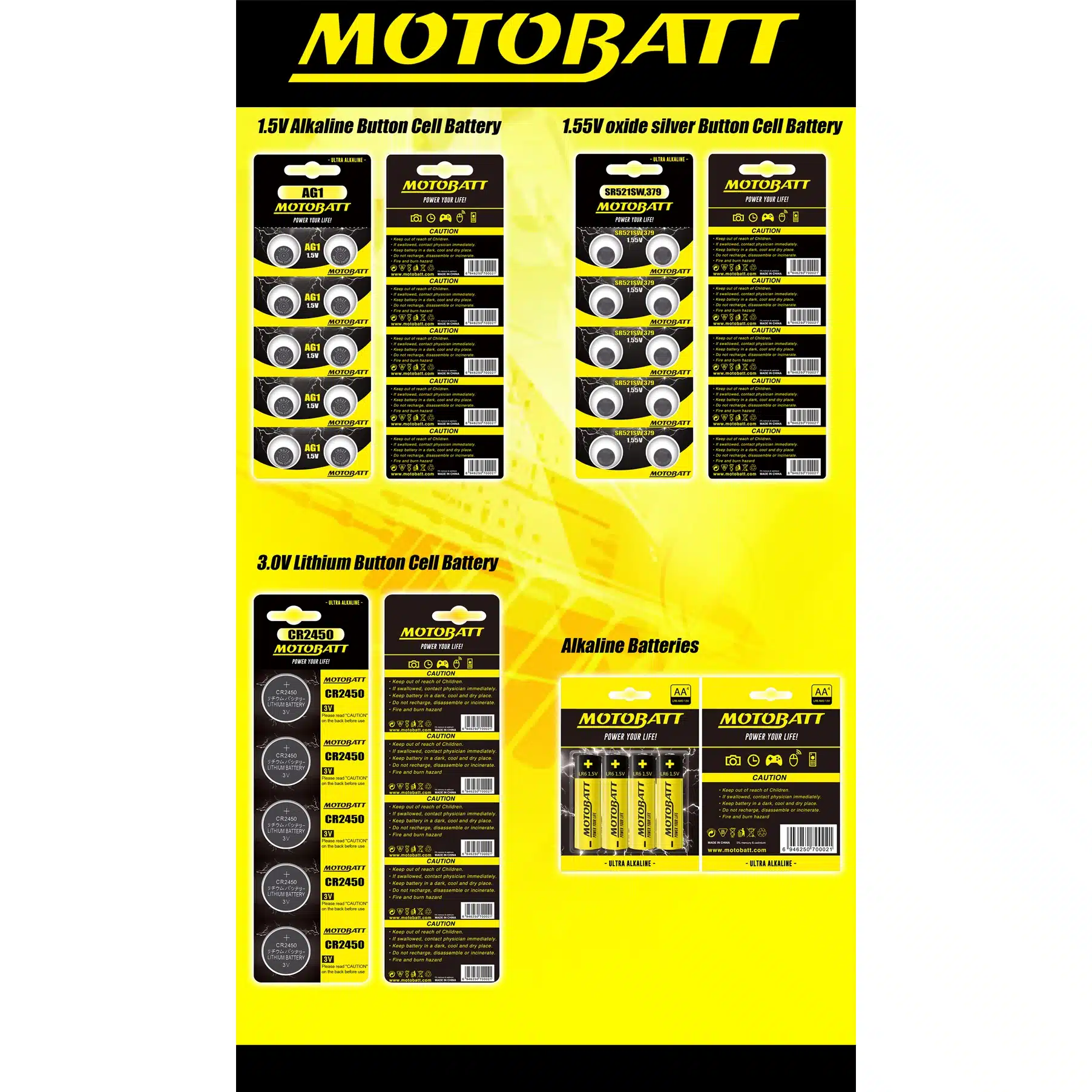 Motobatt AG4,LR626,377 1.5V Alkaline battery (10pcs) 14-580-03 - Image 2
