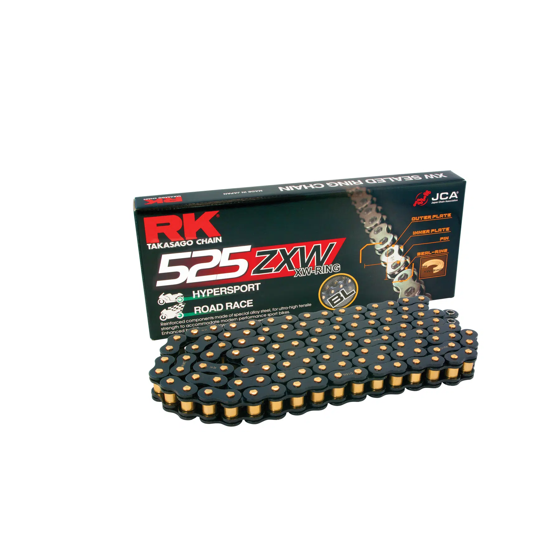 RK BL525 ZXW-rengasketju Black Scale 282-525335-114 - Image 2