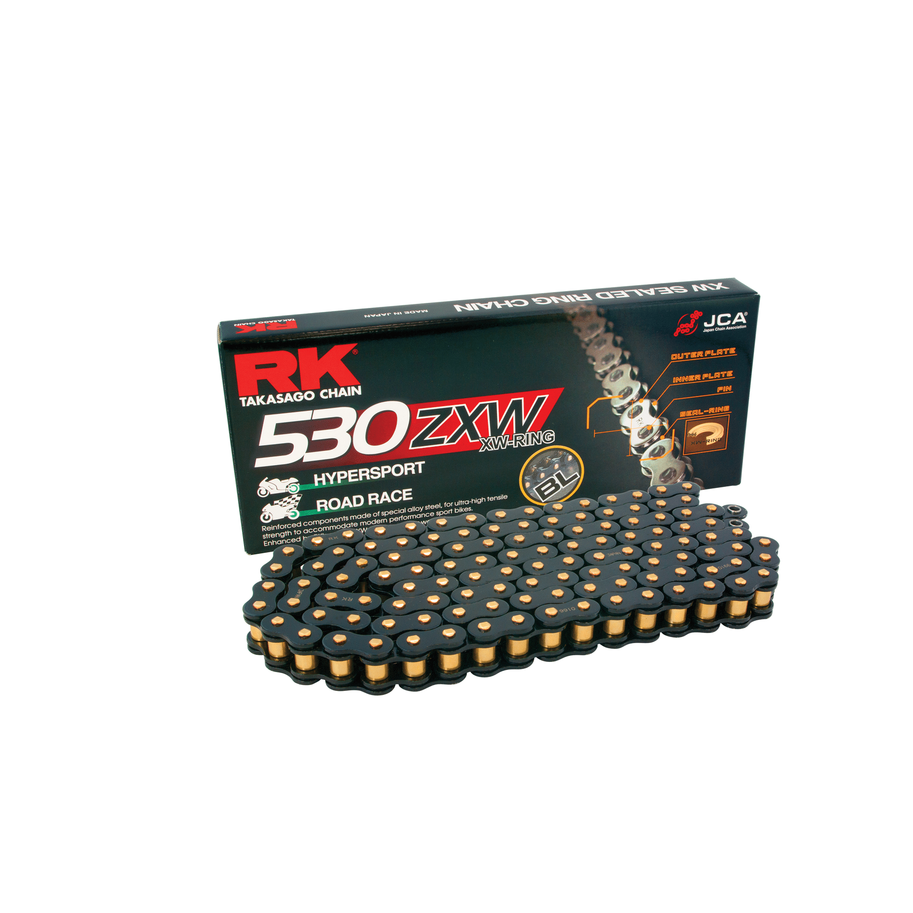RK BL530 ZXW-rengasketju Black Scale 282-530335-116 - Image 2