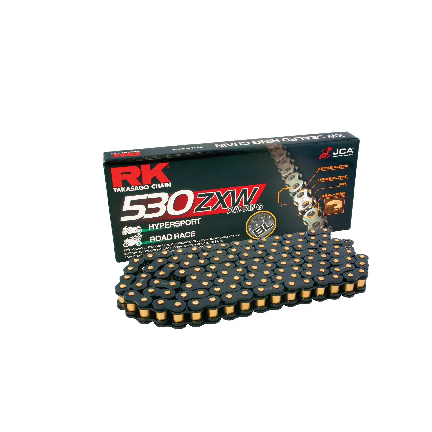 RK BL530 ZXW-rengasketju Black Scale 282-530335-116 - Image 2