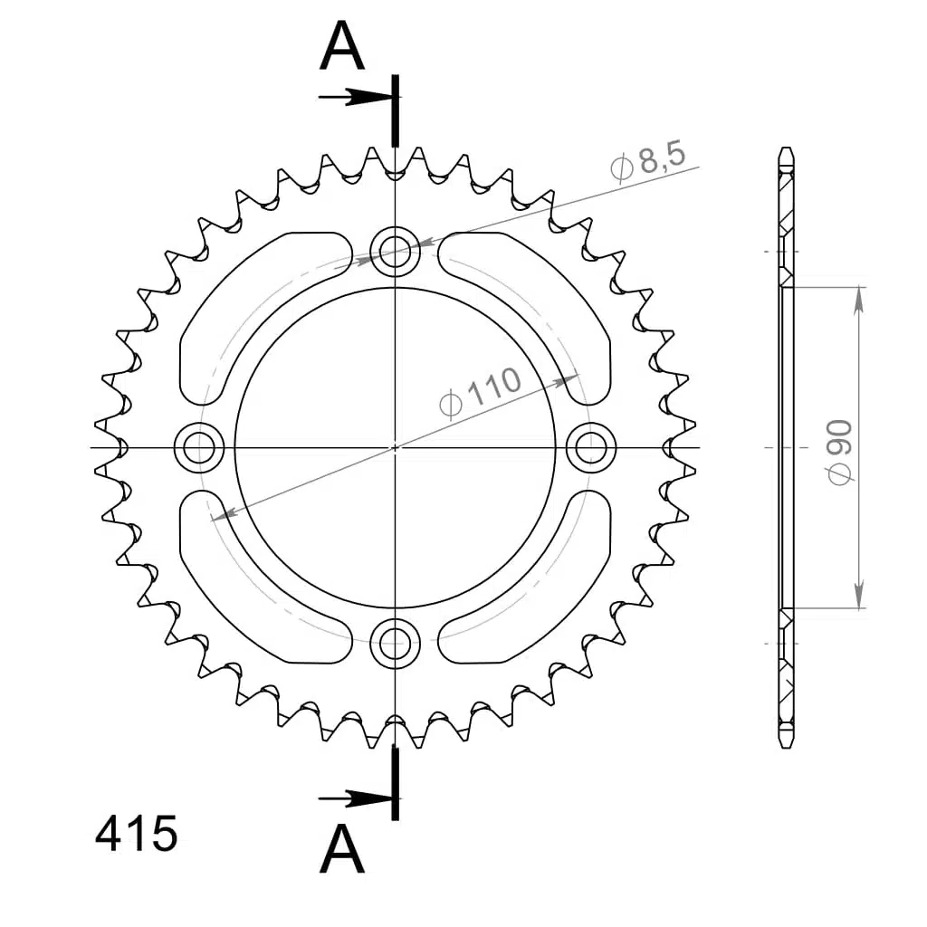 Supersprox Alumiini takaratas RAL-452:40 Musta 27-3-452-40-0 - Image 2