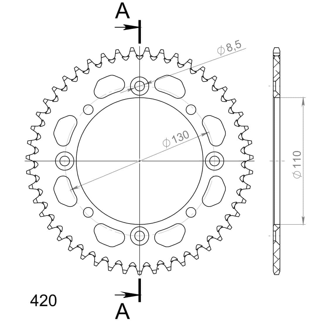 Supersprox Alu Takaratas KA/SU KX65 00-/RM65 03-05 Musta 47 27-3-455-47-0 - Image 2