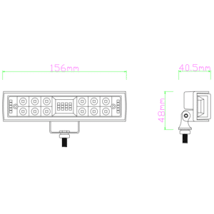 Kinwons Led Työvalo side shooter 24x3w 10x3w 109-44102