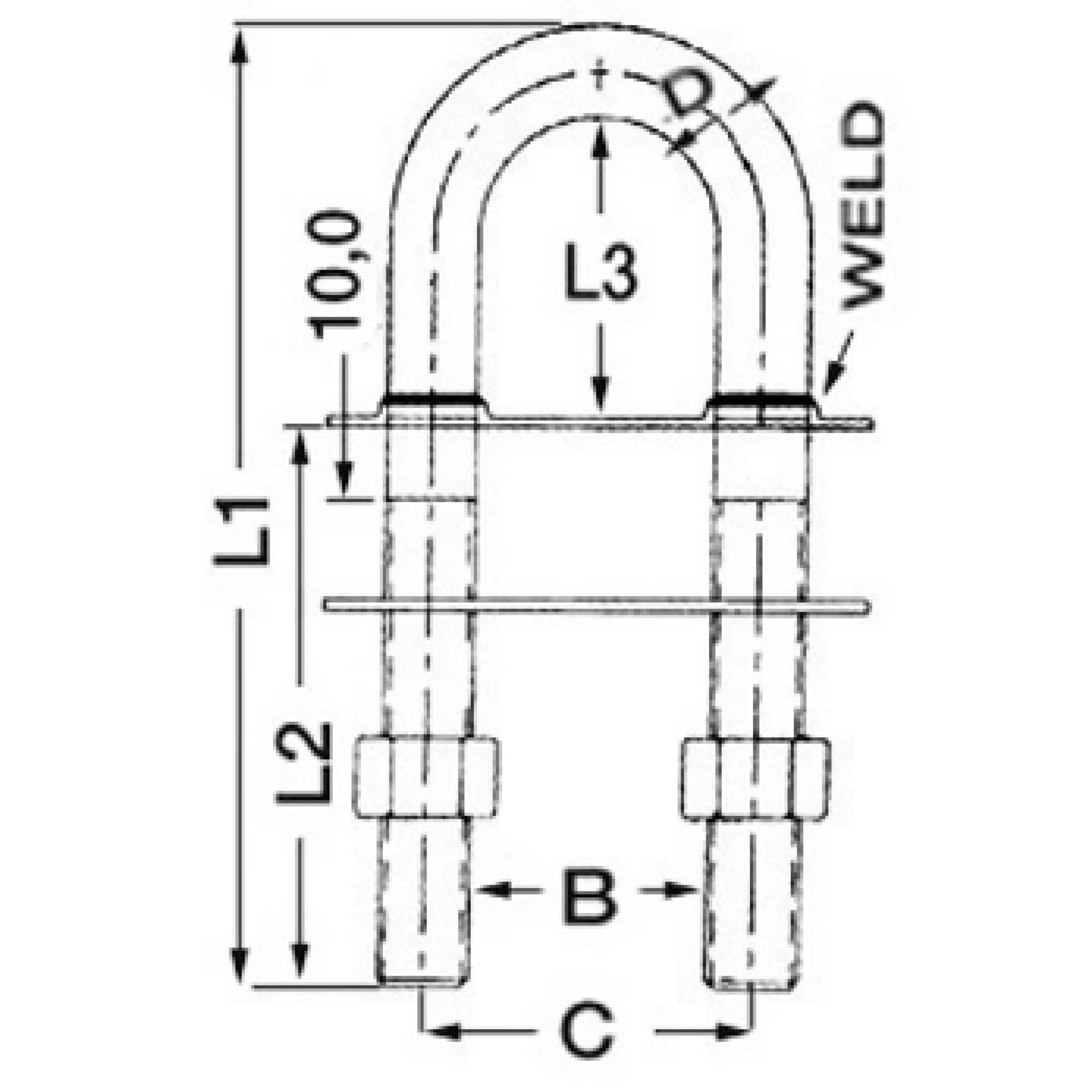 Osculati keulasilmukka RST 12,5x136mm M39-127-06 - Image 2