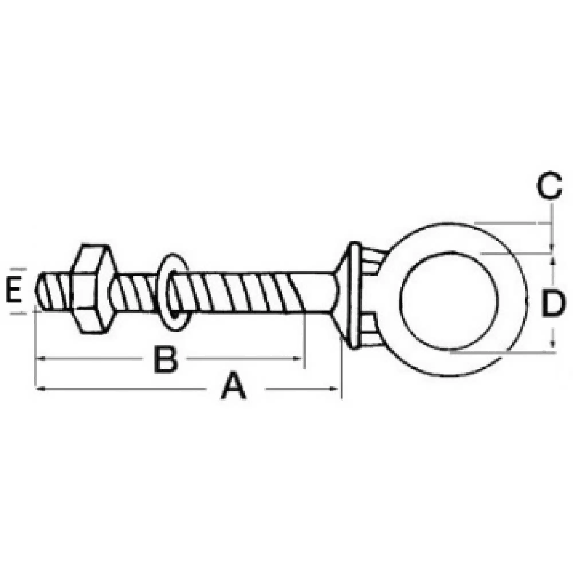 Osculati silmukkaruuvi RST 8x100mm M39-181-04 - Image 2