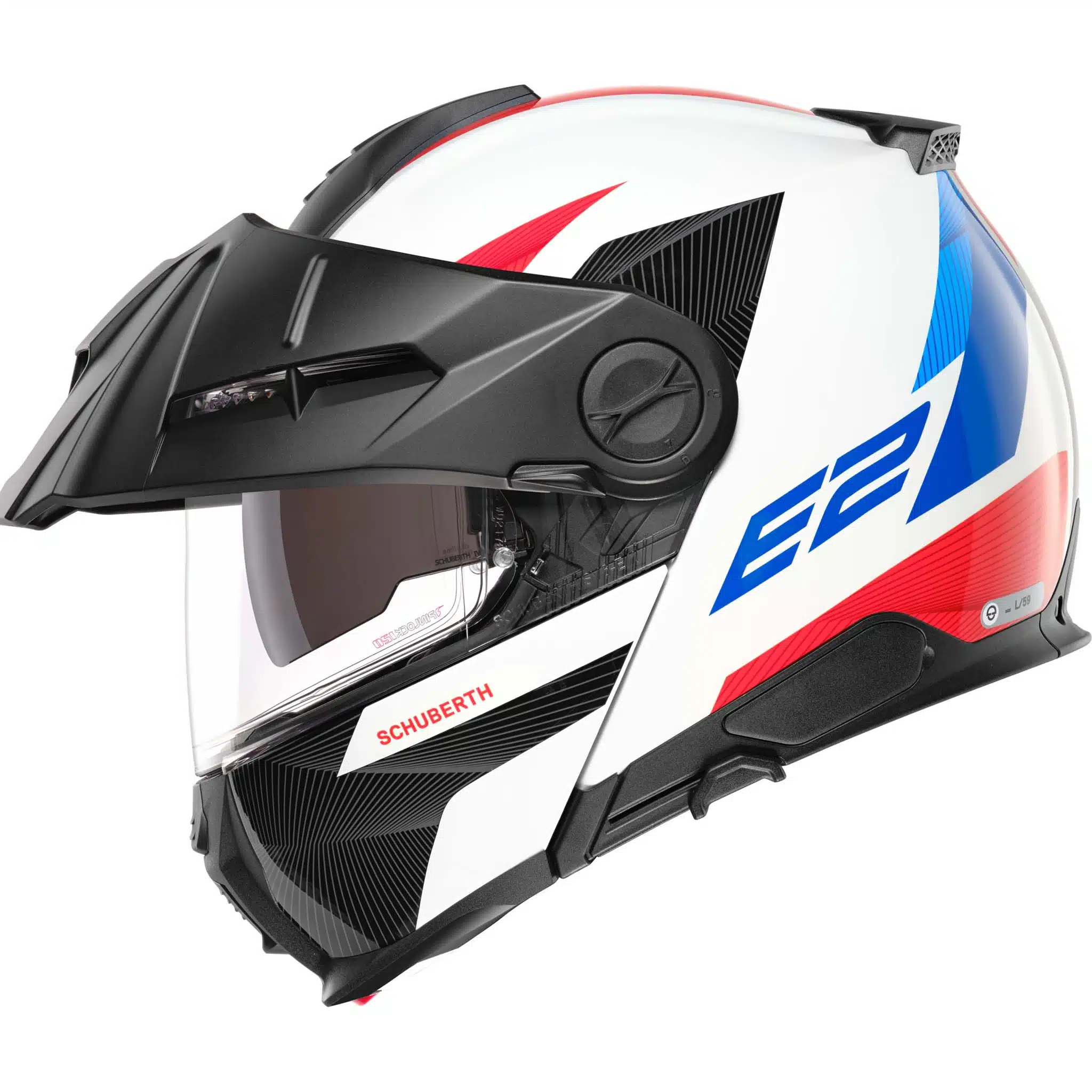 Schuberth E2 moottoripyöräkypärä Defender, valkoinen / sininen - Image 2