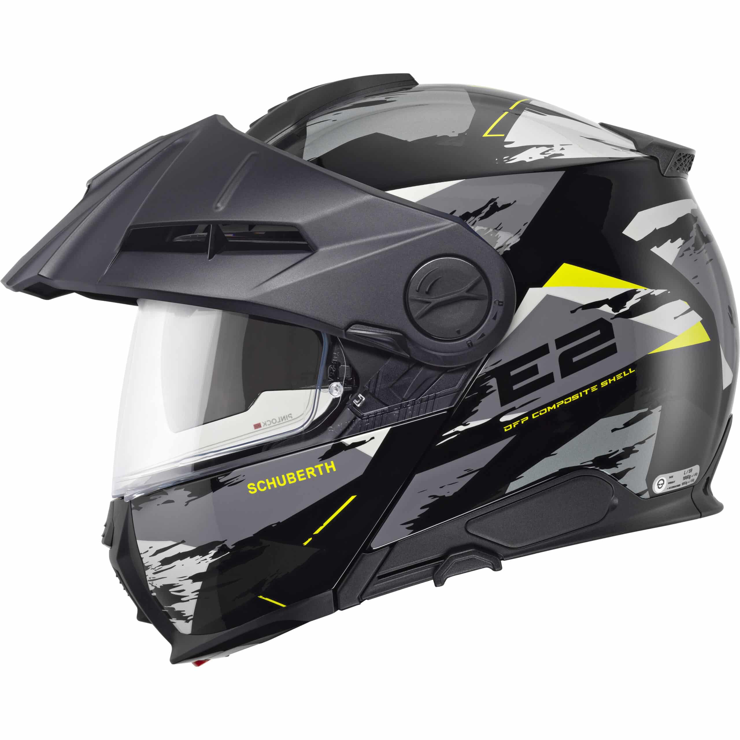 Schuberth E2 Trail avattava moottoripyöräkypärä, keltainen - Image 6