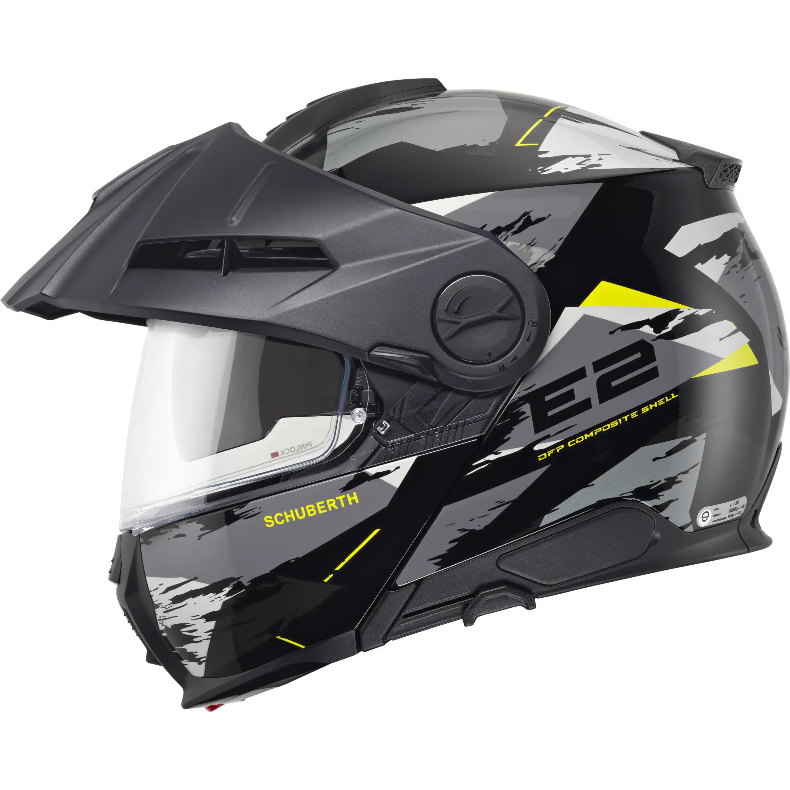 Schuberth E2 Trail avattava moottoripyöräkypärä, keltainen - Image 6