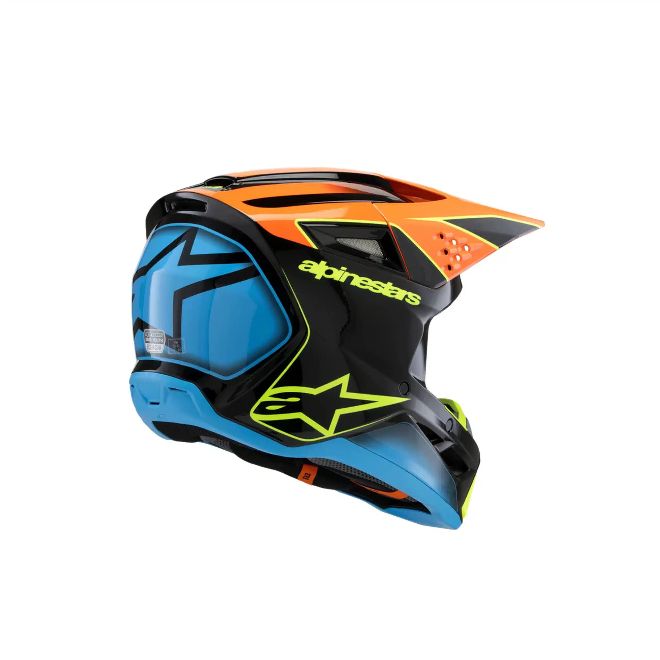 Alpinestars lasten kypärä SM3 Youth Fray, musta / oranssi / keltainen - Image 5