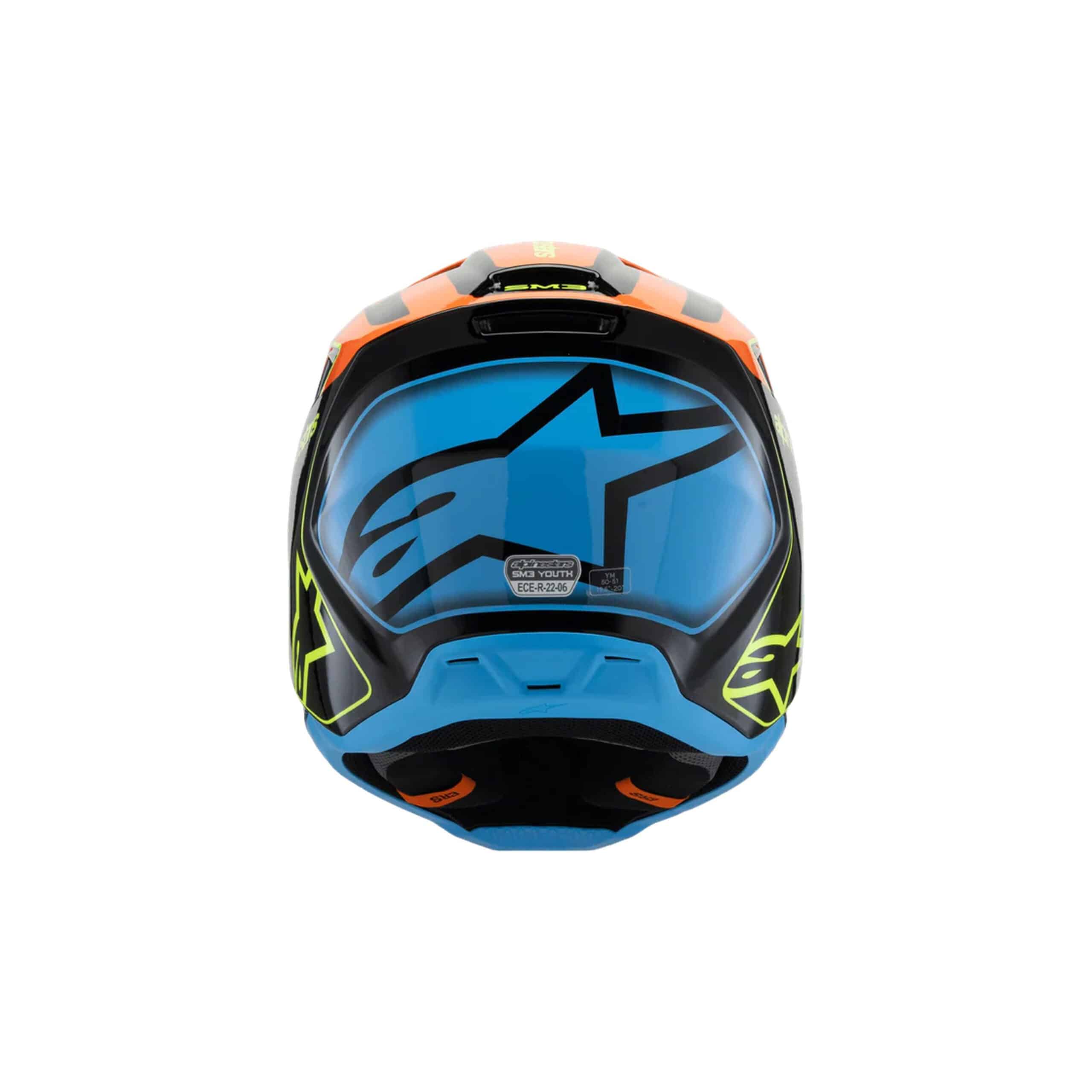 Alpinestars lasten kypärä SM3 Youth Fray, musta / oranssi / keltainen - Image 6
