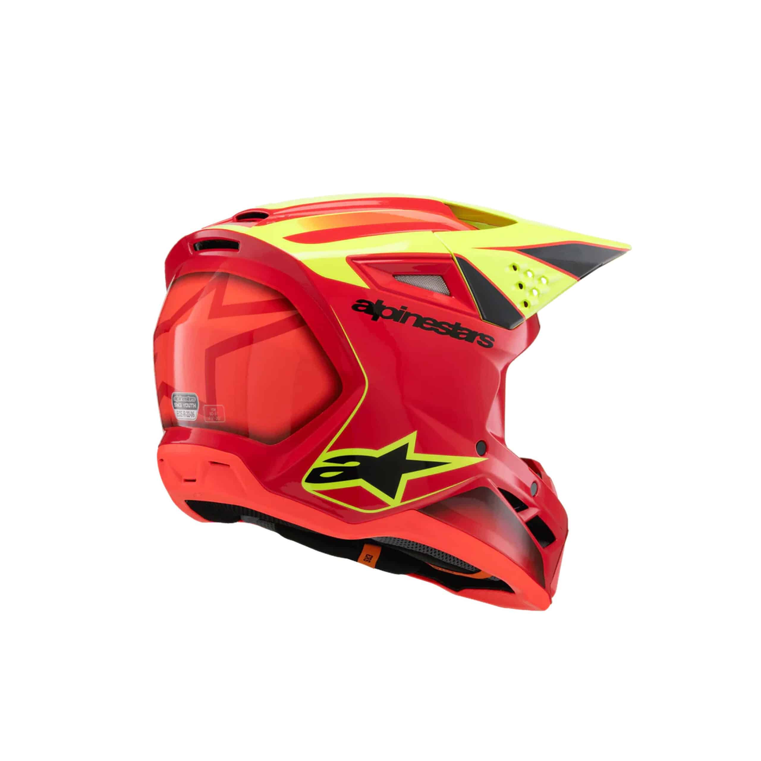 Alpinestars lasten kypärä SM3 Youth Fray, punainen / keltainen / musta - Image 5