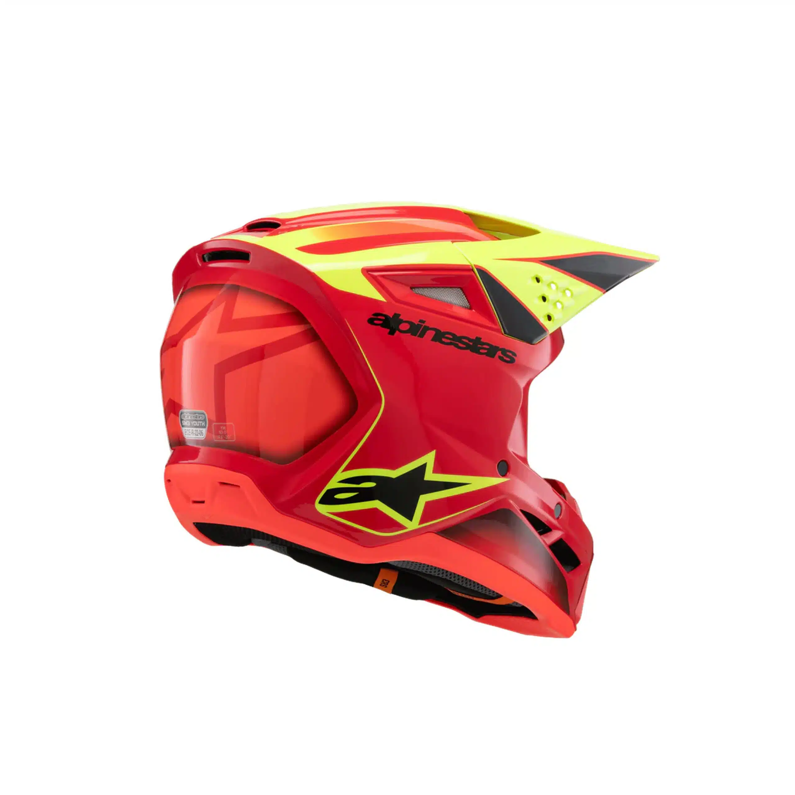 Alpinestars lasten kypärä SM3 Youth Fray, punainen / keltainen / musta - Image 5