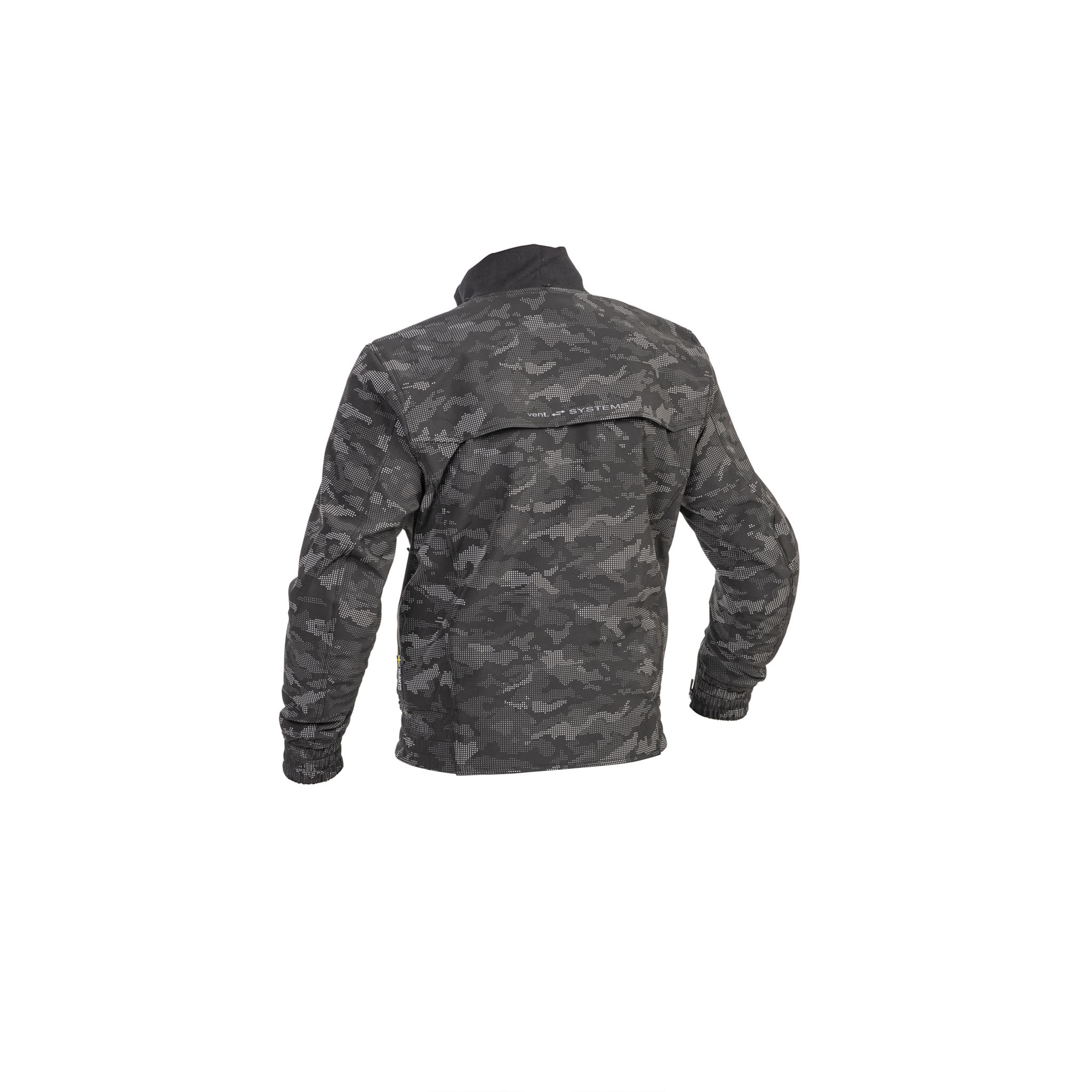 Lindstrands softshell ajotakki Frisen, musta / heijastava maastokuvio - Image 4