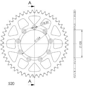 Supersprox Alu Takaratas TM Sininen 49 27-3-151-49-4