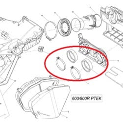 Sno-X ilmanottolaippa Ski-Doo 600/800 Ptek - Image 2